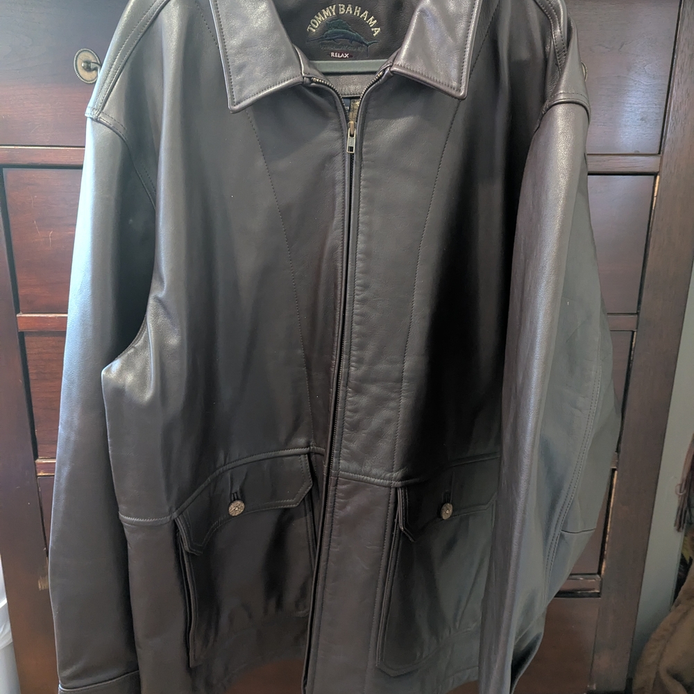 Tommy Bahama Black Leather Jacket